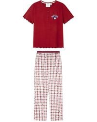 Women'secret - Pijama de ga Corta y pantalón Largo Colección Multilicense Campus - Lyst