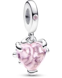 PANDORA - Moments Family Tree Sterling Silver Dangle With Fancy Fairy Tale Pink Cubic Zirconia And Rose Shadow Pink Crystal - Lyst