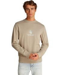 Calvin Klein - Uomo Felpa Shadow Logo Crew Neck Regular Fit - Lyst
