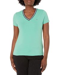 Tommy Hilfiger Womens V-neck Tee T Shirt in Blue Sky (Blue) - Save 14% |  Lyst