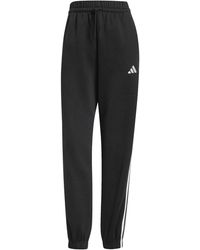 adidas - Mujer Essentials 3-stripes Fleece Loose Pants - Lyst