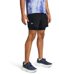 Under Armour - 2-in-1 Launch Black / Reflective Men's Shorts - Lyst