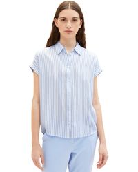 Tom Tailor - Kurzarm-Bluse mit Streifen - Lyst