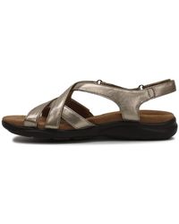 Clarks - Kitly Go Leather Sandals In Metallic Standard Fit Size 6.5 - Lyst