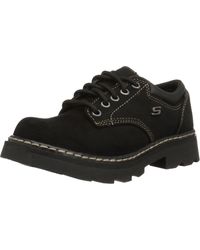 Skechers - Parties-Mate Oxford,Black Suede Leather,6 M US - Lyst