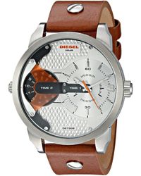 DIESEL - Analog Quarz Uhr mit Leder Armband DZ7309 - Lyst