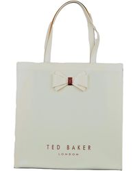 Ted Baker - Alacon Plain Bow Large Icon Tote Shopper Bag In Ivory Cream - Lyst