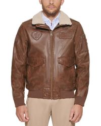 Tommy Hilfiger - Faux Leather Bomber Jacket - Lyst