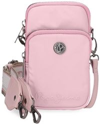 Pepe Jeans - Corin Messenger Bag Mobile Phone Case Pink 11x17.5x4cm Polyester And Pu By Joumma Bags - Lyst