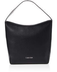 Calvin Klein Neat Hobo Md - Negro