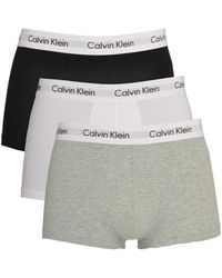 Calvin Klein - Calecon Jeans 3p Low Rise Trunk 998 Black/White/Grey Heather M - Lyst
