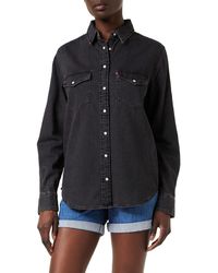 Levi's - Iconic Western Camisa Mujer Night Is Black - Lyst