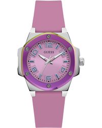 Guess - Pink Strap Pink Dial Two-tone - Lyst