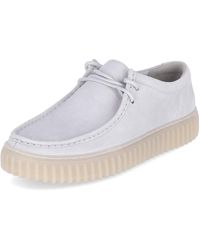 Clarks - Torhill Lo Leather Shoes In Off White Standard Fit Size 9 - Lyst