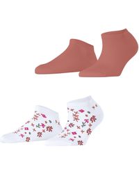 Esprit - Sneakersocken Spring Flowers Multipack W Sn Baumwolle kurz gemustert 2 Paar - Lyst