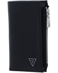 Guess - Certosa Saffiano Vertical Billfold With Coin Pocket Black - Lyst