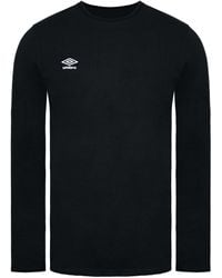 Umbro - Small Logo Black Long Sleeve S Crew Neck Top 65775u 060 - Lyst