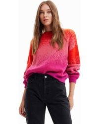 Desigual - JERS_OMBRÉ 9021 Multicolor Fuchsia Sweater - Lyst