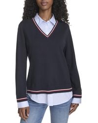 Tommy Hilfiger - Sportswear Layered Two-piece Sweater Shirt - Lyst