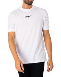 HUGO - Relaxed-fit T-shirt In Cotton Jersey With Embroidered Logo - Lyst
