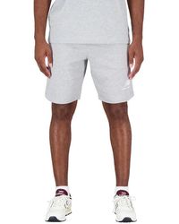 New Balance - Essentials Stacked Logo French Terry Shorts L - Lyst