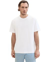 Tom Tailor - Klassisches T-Shirt mit Piqué-Struktur - Lyst