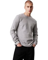 Calvin Klein - Badge Waffle Ls Tee L/s Knit Tops - Lyst