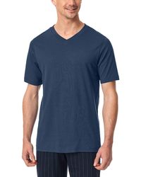 Schiesser - Schlafshirt Kurzarm V-Ausschnitt Bio-Baumwolle-Mix + Relax Pyjamaoberteil - Lyst