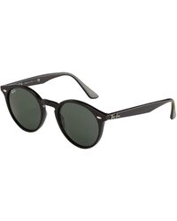 Ray-Ban - Rb2180 Round Sunglasses, Black/green, 49 Mm - Lyst