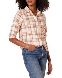 Amazon Essentials - Classic-fit Long-sleeve Lightweight Plaid Flannel Shirt - Lyst