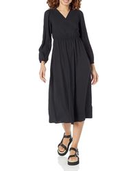 Amazon Essentials - Leichtes Georgette-Midikleid mit Langen Ärmeln und V-Ausschnitt - Lyst