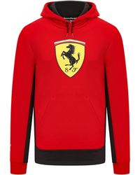 PUMA - Felpa con Cappuccio Scuderia Ferrari Big Shield da Uomo XXL Rosso Corsa Red - Lyst