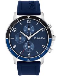 Calvin Klein Reloj Analógico de Cuarzo multifunción para hombre con Correa en silicona Azul - 25200071