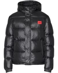 HUGO - Water-repellent Slim-fit Puffer Jacket With Logo Badge - Lyst