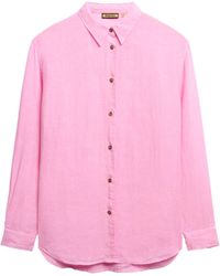 Superdry - Lässiges Hemd aus Leinen im Boyfriend-Stil Küstenpink 40 - Lyst