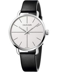 Calvin Klein Reloj Analógico-Digital para Adultos de Cuarzo con Correa en Cuero K7B211CY - Negro