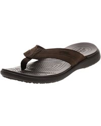 crocs santa cruz leather flip flops