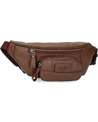 Womens Mens Bags Mens Belt Bags Pepe Jeans Synthetic Bromley Ldn Waist Bag With Green Pocket 35 X 13 X 5 Cm Polyester With Faux Leather Details waist bags and bumbags 