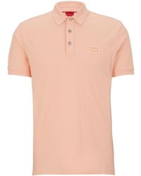 HUGO - Cotton-piqué Slim-fit Polo Shirt With Logo Badge - Lyst