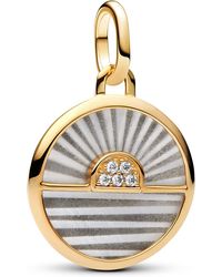 PANDORA - Me & Moments 763859c01 Medaillon 925 Sterling Zilver Verguld 14 Karaat Zirkonia Compatibel Met Me En Moments 2,5 X 18,2 X 15,4 - Lyst