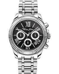 Thomas Sabo - Watch Divine Chrono With Dial In Black Silver-coloured Stainless Steel - Lyst
