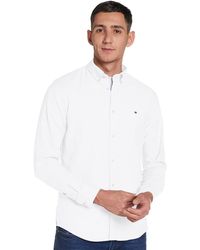 Tommy Hilfiger Camisa Blanca Bordado Flores Hombre