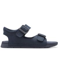 Clarks - Baha Beach K Leather Sandals In Navy Wide Fit Size 9 - Lyst