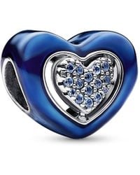 PANDORA - 792750C01 breloque coeur bleu rotatif - Lyst