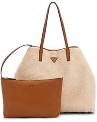 Guess - Shopper Victtoria 2 in 1 Tote Natural/Cognac creme - Lyst