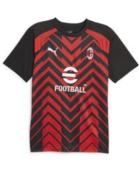 PUMA - Maillot d'avant-Match à ches Courtes 23/24 AC Milan S for All Time Red Black - Lyst