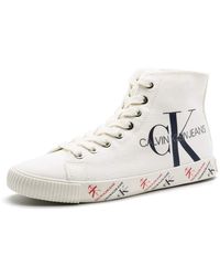 Calvin Klein Sneacker CalvinKlein Donna Stringata in Pelle B4R0888 Modello Zenia White. Una Calzatura Comoda Adatta per Tutte Le Occasioni. - Bianco