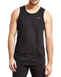 Nike - Unterhemden s Vest Swoosh Sleeveless Tank Top Cotton Black Navy S M L XL New 823645 010 451 - Lyst