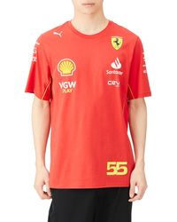 PUMA - Shirt Carlos Sainz Scuderia Ferrari 2024 pour s - Rouge Brûlé - Taille: - Lyst