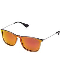 Ray-Ban 4187, Occhiali da Sole Uomo, Arancia (Silver Red Mirror), 54 - Multicolore